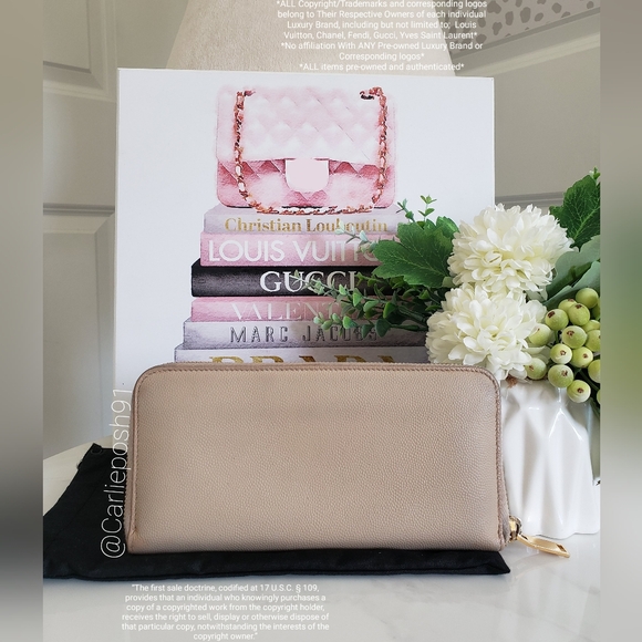 Authentic Pre-owned Yves Saint Laurent Grain De Poudre Zip Around Long Wallet - Picture 2 of 16